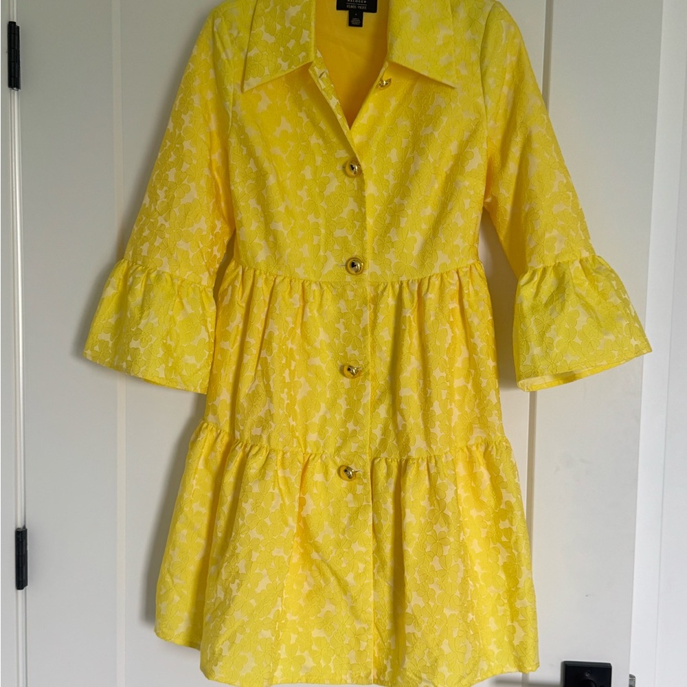 Halogen Floral Yellow dress with pockets nwot